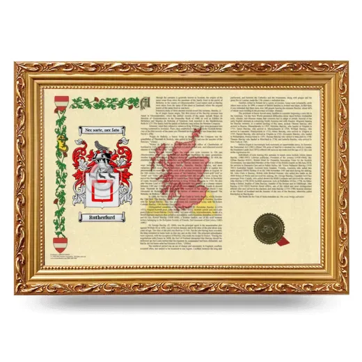 Rutherfurd Armorial Landscape Framed - Gold
