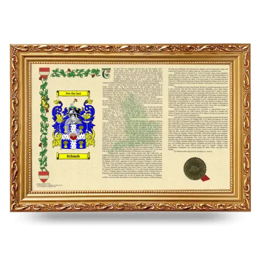 Rylands Armorial Landscape Framed - Gold