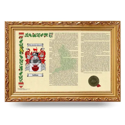 Sabban Armorial Landscape Framed - Gold