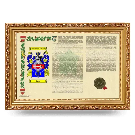 Sable Armorial Landscape Framed - Gold
