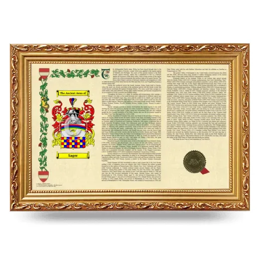 Sager Armorial Landscape Framed - Gold