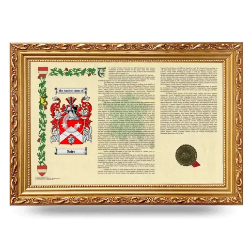 Saire Armorial Landscape Framed - Gold