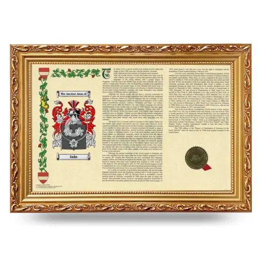 Saks Armorial Landscape Framed - Gold