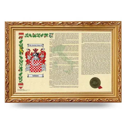 Salmon Armorial Landscape Framed - Gold