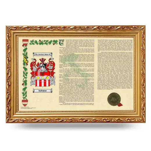 Salvator Armorial Landscape Framed - Gold