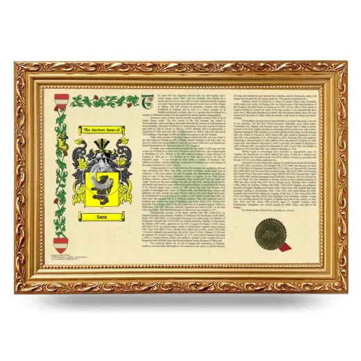 Sam Armorial Landscape Framed - Gold