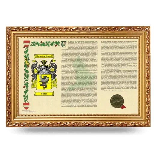 Sams Armorial Landscape Framed - Gold