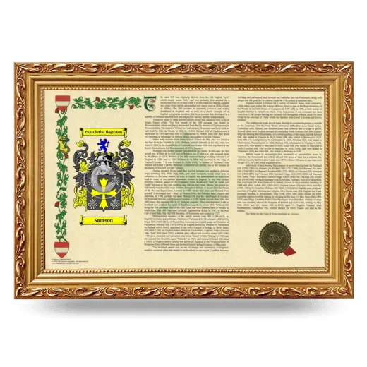 Samson Armorial Landscape Framed - Gold
