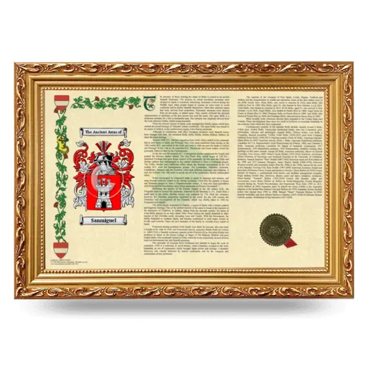Sanmiguel Armorial Landscape Framed - Gold