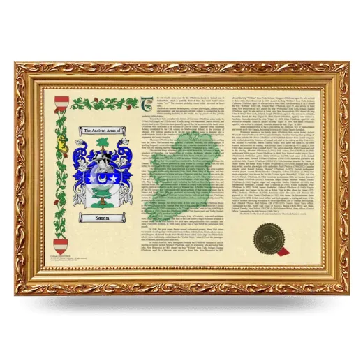 Saran Armorial Landscape Framed - Gold