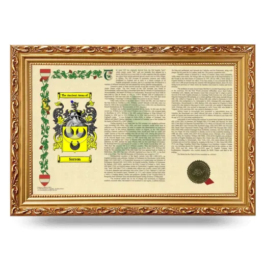Sarson Armorial Landscape Framed - Gold