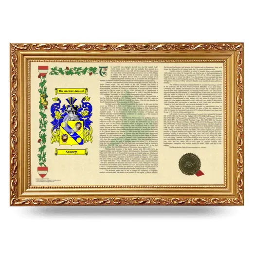 Saucey Armorial Landscape Framed - Gold