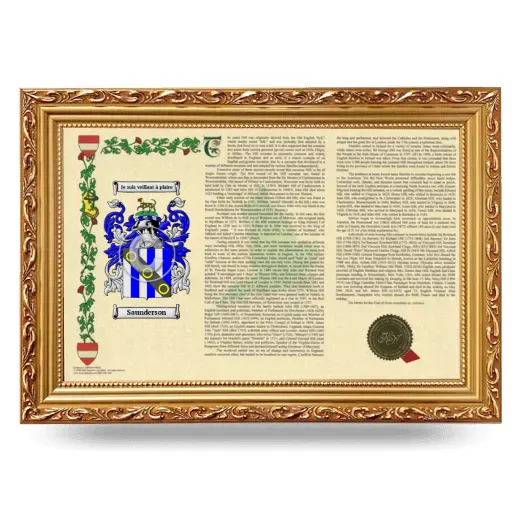 Saunderson Armorial Landscape Framed - Gold