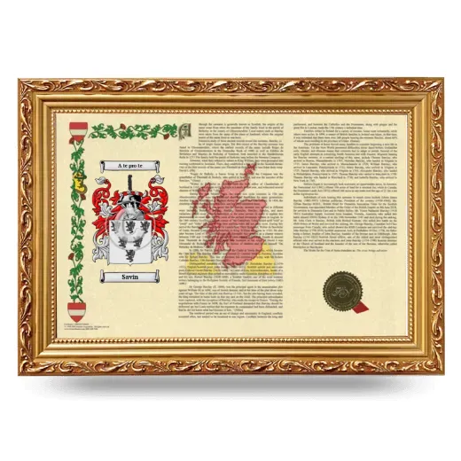 Savin Armorial Landscape Framed - Gold
