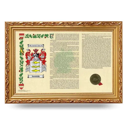 Sawatzky Armorial Landscape Framed - Gold