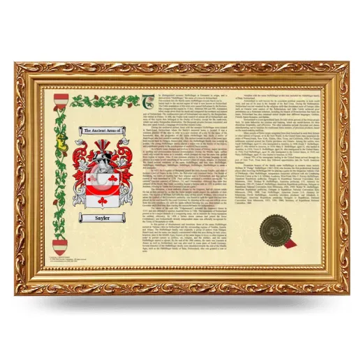 Sayler Armorial Landscape Framed - Gold
