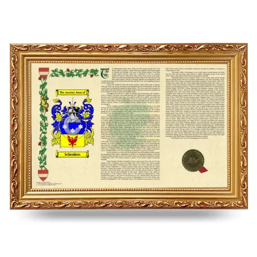 Schenken Armorial Landscape Framed - Gold