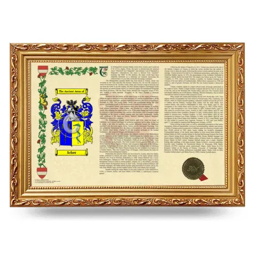 Scher Armorial Landscape Framed - Gold