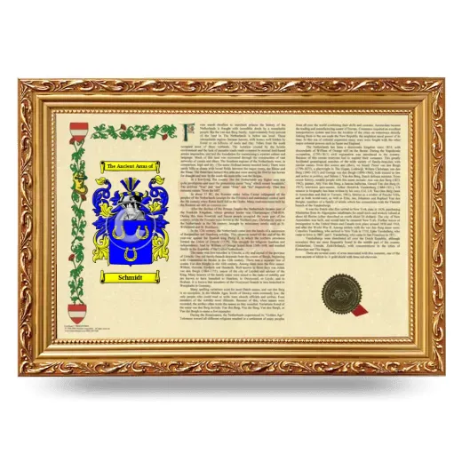 Schmidt Armorial Landscape Framed - Gold