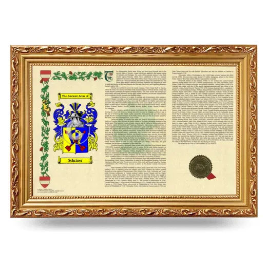 Schriner Armorial Landscape Framed - Gold