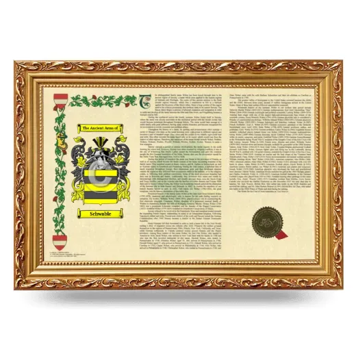 Schwable Armorial Landscape Framed - Gold
