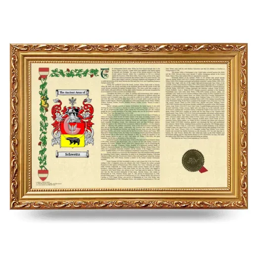 Schweitz Armorial Landscape Framed - Gold