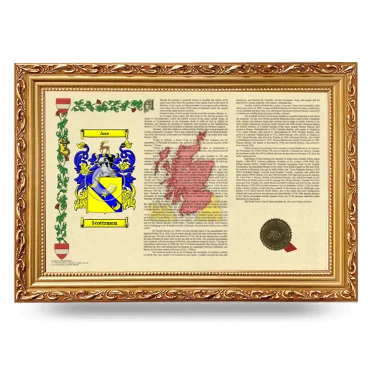 Scottsman Armorial Landscape Framed - Gold