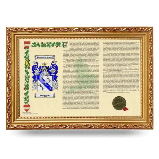 Scroggins Armorial Landscape Framed - Gold