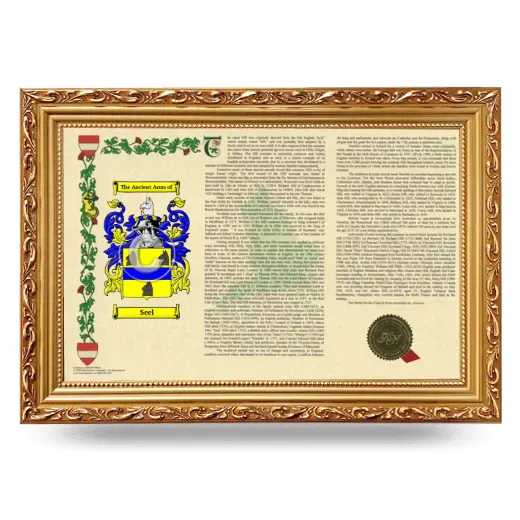 Seel Armorial Landscape Framed - Gold