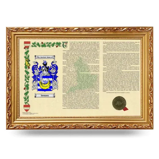 Seemen Armorial Landscape Framed - Gold