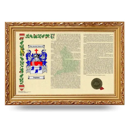 Segram Armorial Landscape Framed - Gold