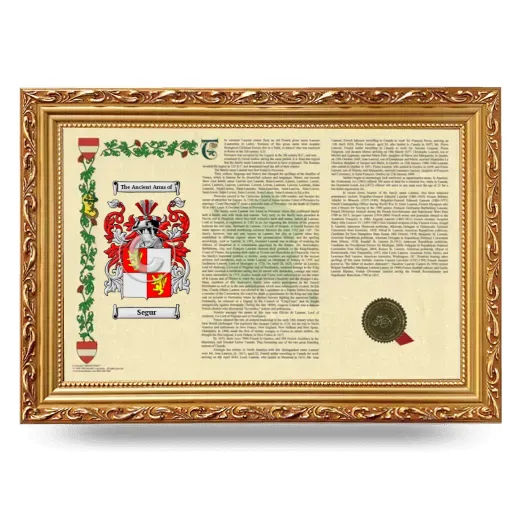 Segur Armorial Landscape Framed - Gold