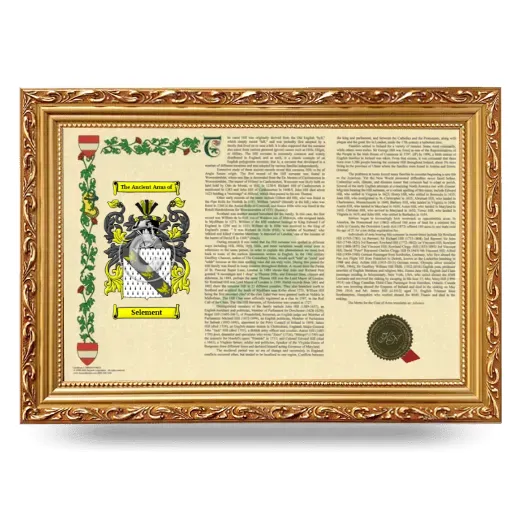 Selement Armorial Landscape Framed - Gold