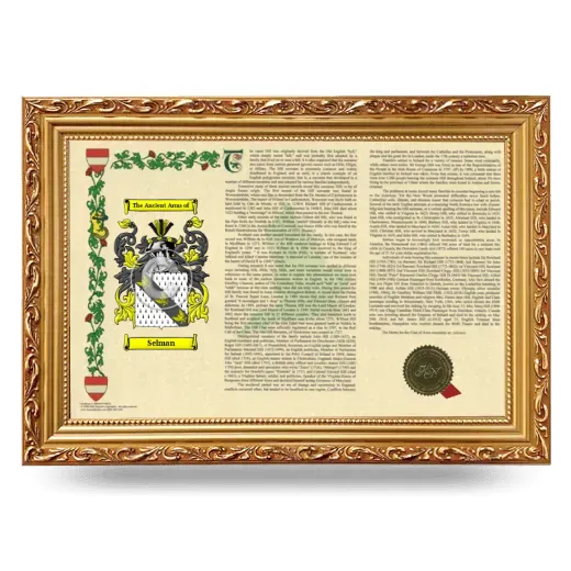 Selman Armorial Landscape Framed - Gold