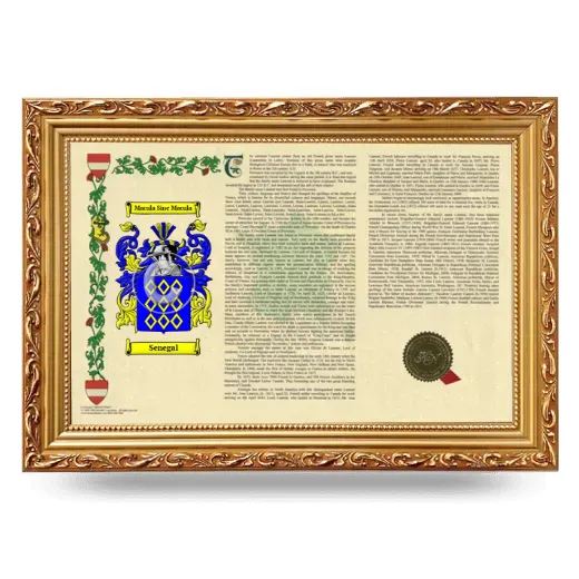 Senegal Armorial Landscape Framed - Gold