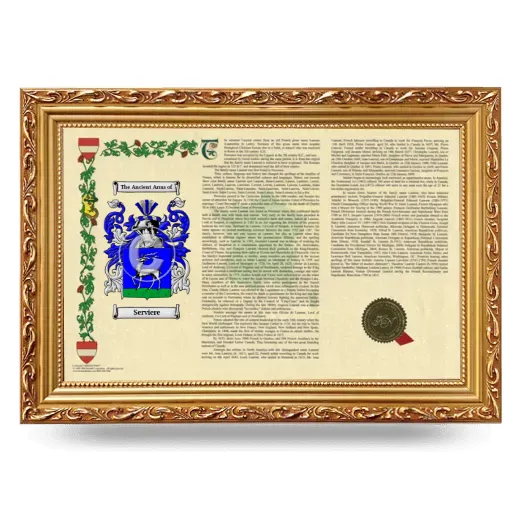 Serviere Armorial Landscape Framed - Gold