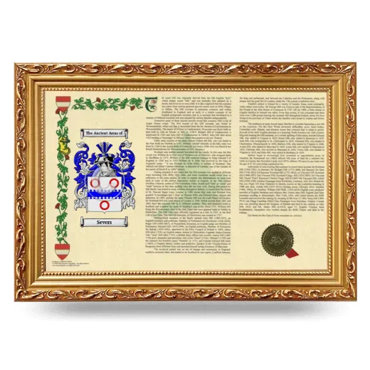 Severs Armorial Landscape Framed - Gold