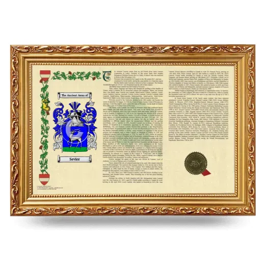 Sevier Armorial Landscape Framed - Gold
