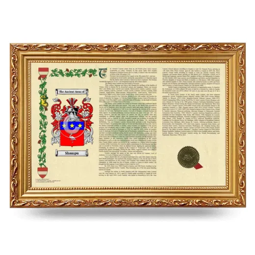 Shampu Armorial Landscape Framed - Gold