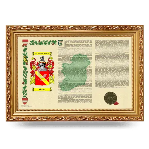 Shann Armorial Landscape Framed - Gold