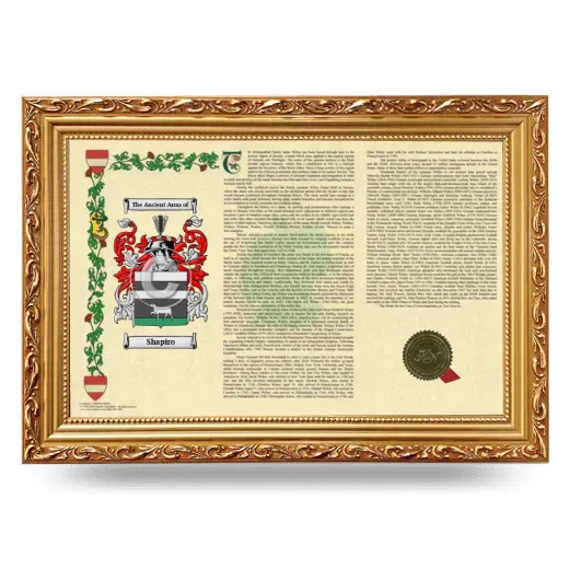 Shapiro Armorial Landscape Framed - Gold