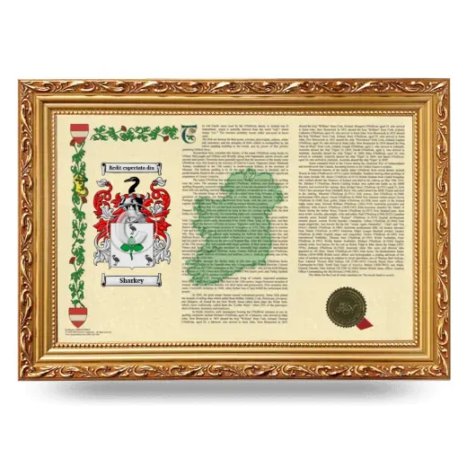 Sharkey Armorial Landscape Framed - Gold