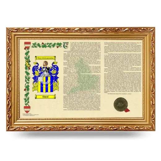 Shaul Armorial Landscape Framed - Gold
