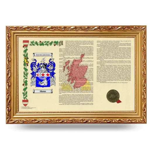 Shaun Armorial Landscape Framed - Gold