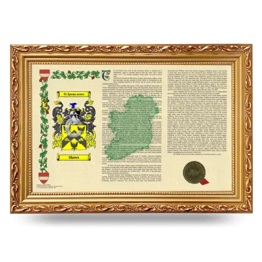 Shaws Armorial Landscape Framed - Gold