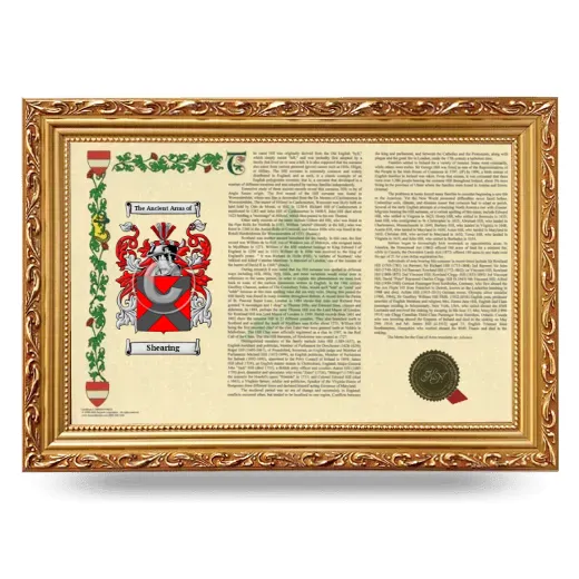 Shearing Armorial Landscape Framed - Gold