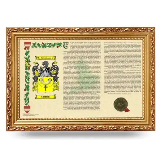 Sherran Armorial Landscape Framed - Gold