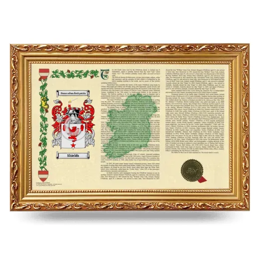 Shields Armorial Landscape Framed - Gold