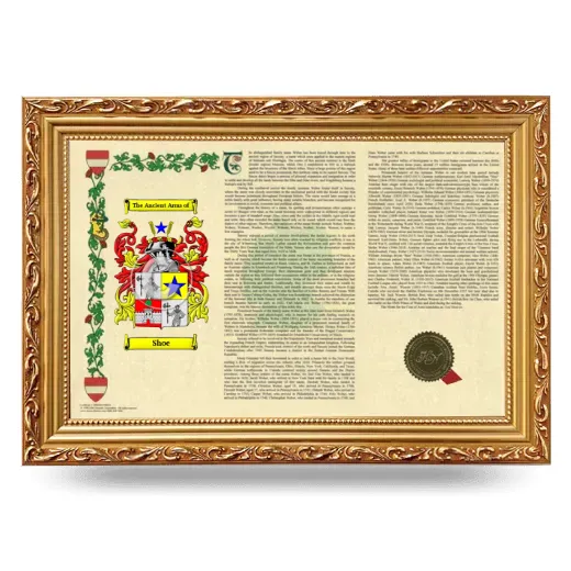 Shoe Armorial Landscape Framed - Gold