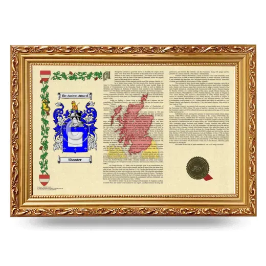 Shooter Armorial Landscape Framed - Gold